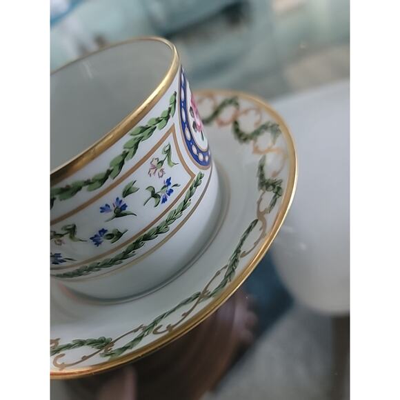 Haviland Limoges Cup & Saucer Set Louveciennes France Tea Estate Gold Trim China - Picture 7 of 13